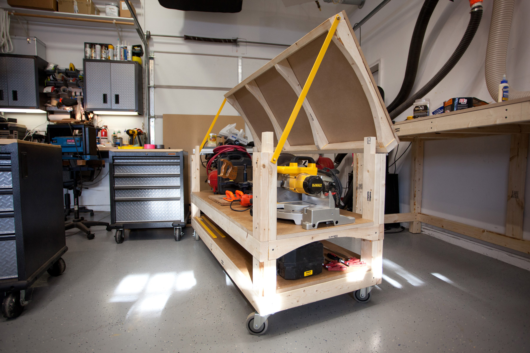 miter and table saw workbench